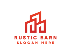 Red Modern Building logo design