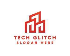 Red Modern Building logo design