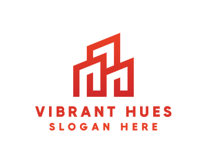 Red Modern Building logo design