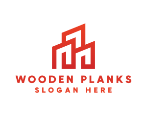 Red Modern Building logo design