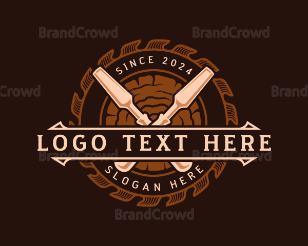 Sawmill Chisel Woodworking Logo