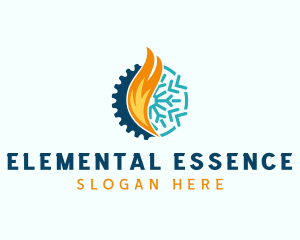 Element - Fire Snowflake Element logo design