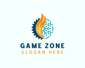 Gear - Fire Snowflake Element logo design