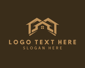 Gold - Housing Roofing Home Repair logo design
