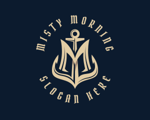 Maritime Anchor Letter M logo design