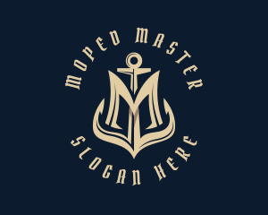 Maritime Anchor Letter M logo design