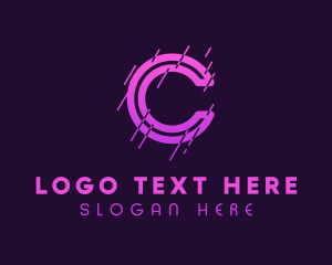 Web Design - Glitch Gradient Letter C logo design