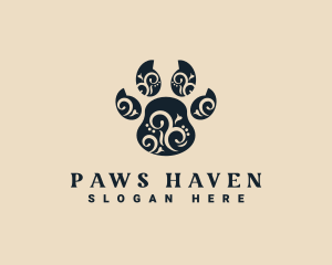 Decorative Animal Paw logo design