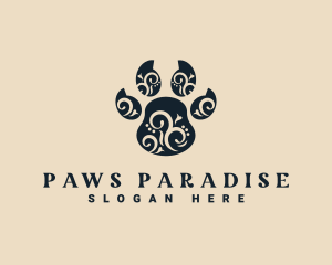 Decorative Animal Paw logo design