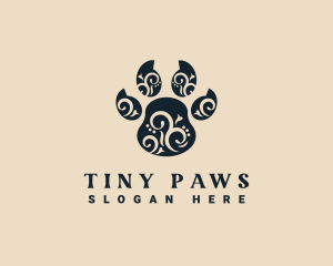 Decorative Animal Paw logo design