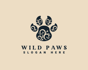 Decorative Animal Paw logo design