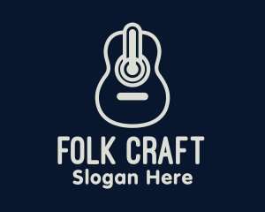 Folk - Monoline Guitar Meter logo design