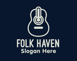 Folk - Monoline Guitar Meter logo design