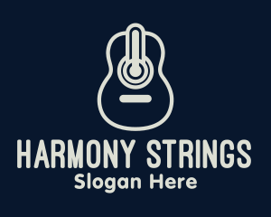Strings - Monoline Guitar Meter logo design