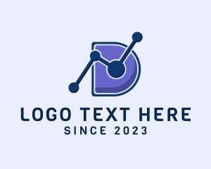 Scientist - Data Technology Letter D logo design