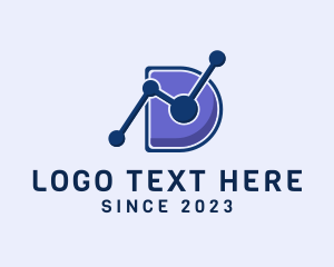 Internet - Data Technology Letter D logo design