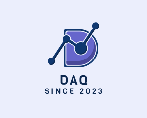 Data Technology Letter D logo design