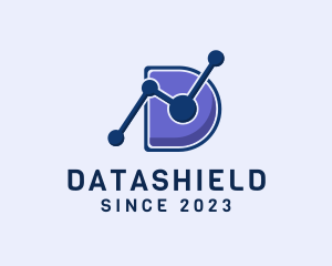 Data Technology Letter D logo design