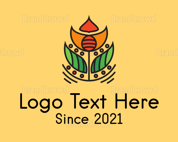 Leaf Flower Decoration Logo