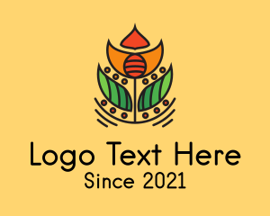 Meditation - Leaf Flower Decoration logo design