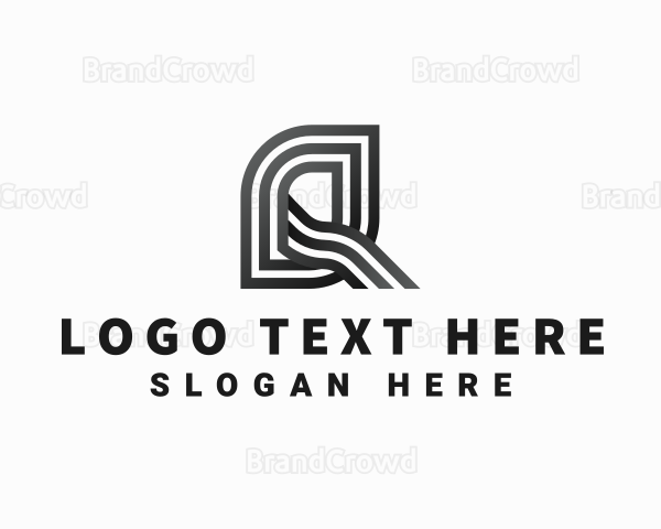 Tech Startup Stripes Letter Q Logo