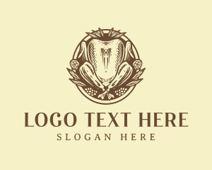Roast - Turkey Roast Dish logo design