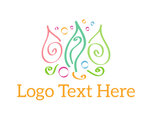 Plant - Colorful Swirl Doodles logo design