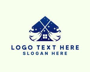 Cleaning Tool - House Broom Housekeeping logo design