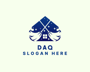 Mop - House Broom Housekeeping logo design