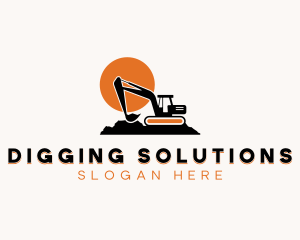 Excavator - Construction Industrial Excavation logo design