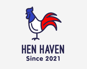 Hen - France Chicken Rooster logo design