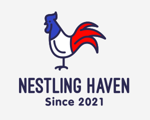 Hatchery - France Chicken Rooster logo design