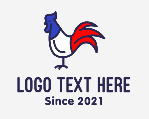 French - France Chicken Rooster logo design