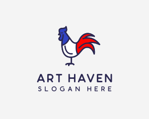 France Chicken Rooster logo design