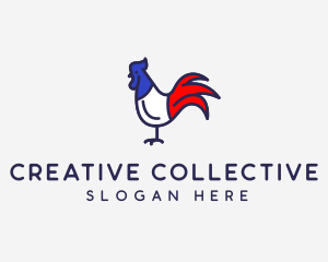 France Chicken Rooster logo design