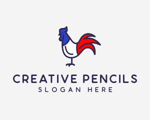 France Chicken Rooster logo design