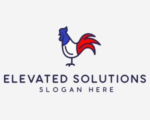 France Chicken Rooster logo design