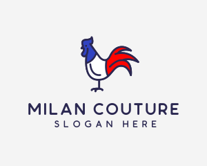 France Chicken Rooster logo design