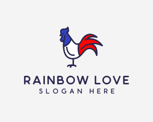 France Chicken Rooster logo design