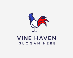 France Chicken Rooster logo design