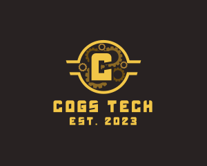 Steampunk Gear Cogs Mechanical logo design