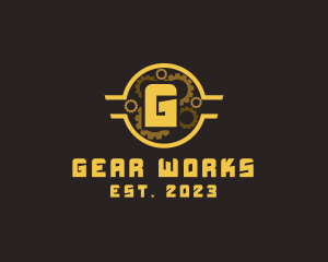 Steampunk Gear Cogs Mechanical logo design