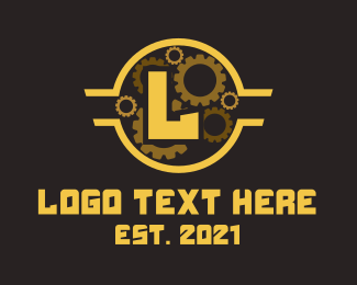 Steampunk Gear Letter  logo design