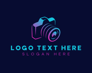 Vlogging - Lens Camera Media logo design
