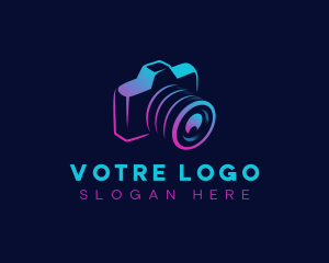 Vlogger - Lens Camera Media logo design