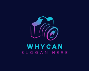 Vlogging - Lens Camera Media logo design