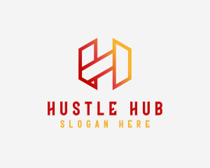 Digital Fintech Letter H logo design