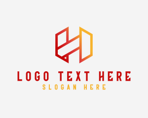 Polygon - Digital Fintech Letter H logo design