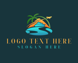 Boat - Cruise Plane Vacation logo design