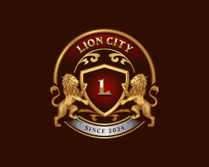 Luxury High End Lion Crest logo design